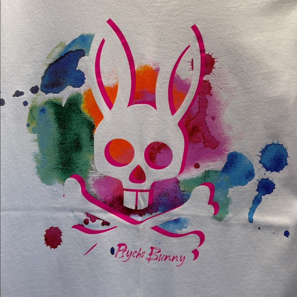 Psycho Bunny White Graphic Tee | Small 4